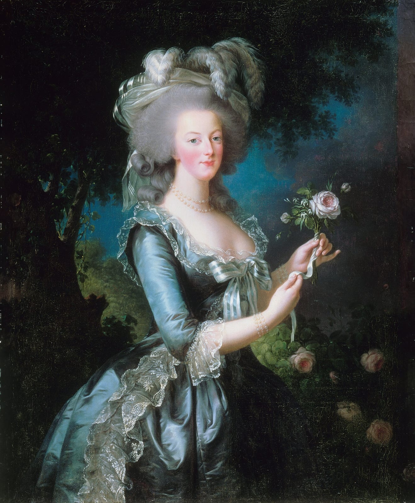 エリザベート＝ルイーズ・ヴィジェ＝ルブラン《バラを持つマリー・アントワネット》1783年