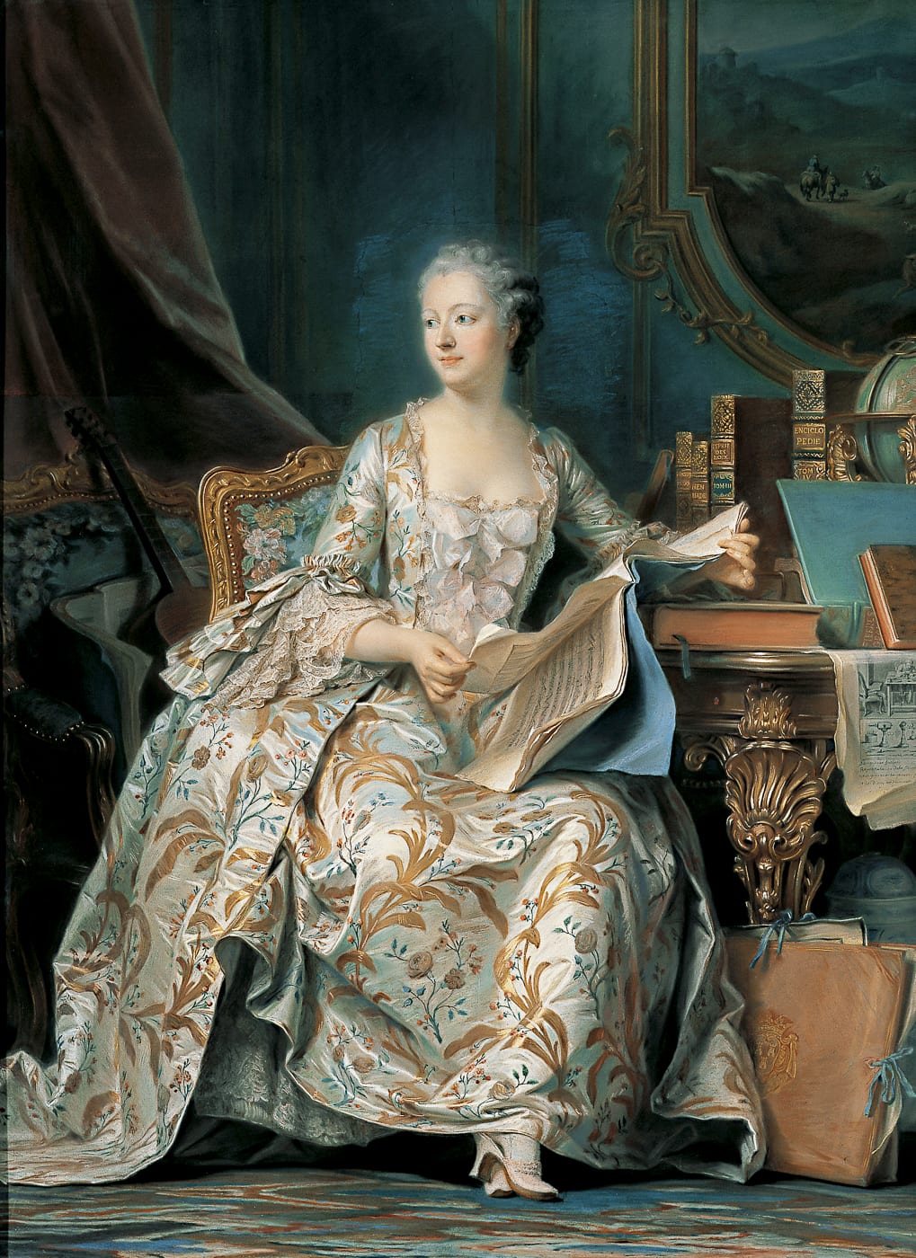 モーリス・カンタン・ド・ラ・トゥール《ポンパドゥール侯爵夫人の肖像》1750年