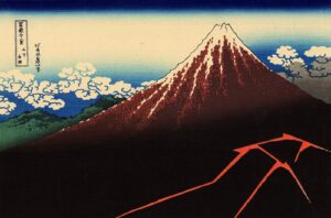 葛飾北斎《富嶽三十六景 山下白雨》1831年頃（天保2年）
