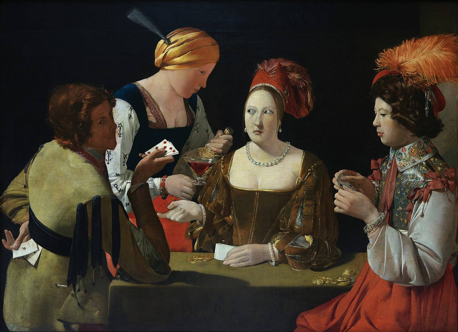 ジョルジュ・ド・ラ・トゥール《ダイヤのエースを持ついかさま師》1636〜1638年