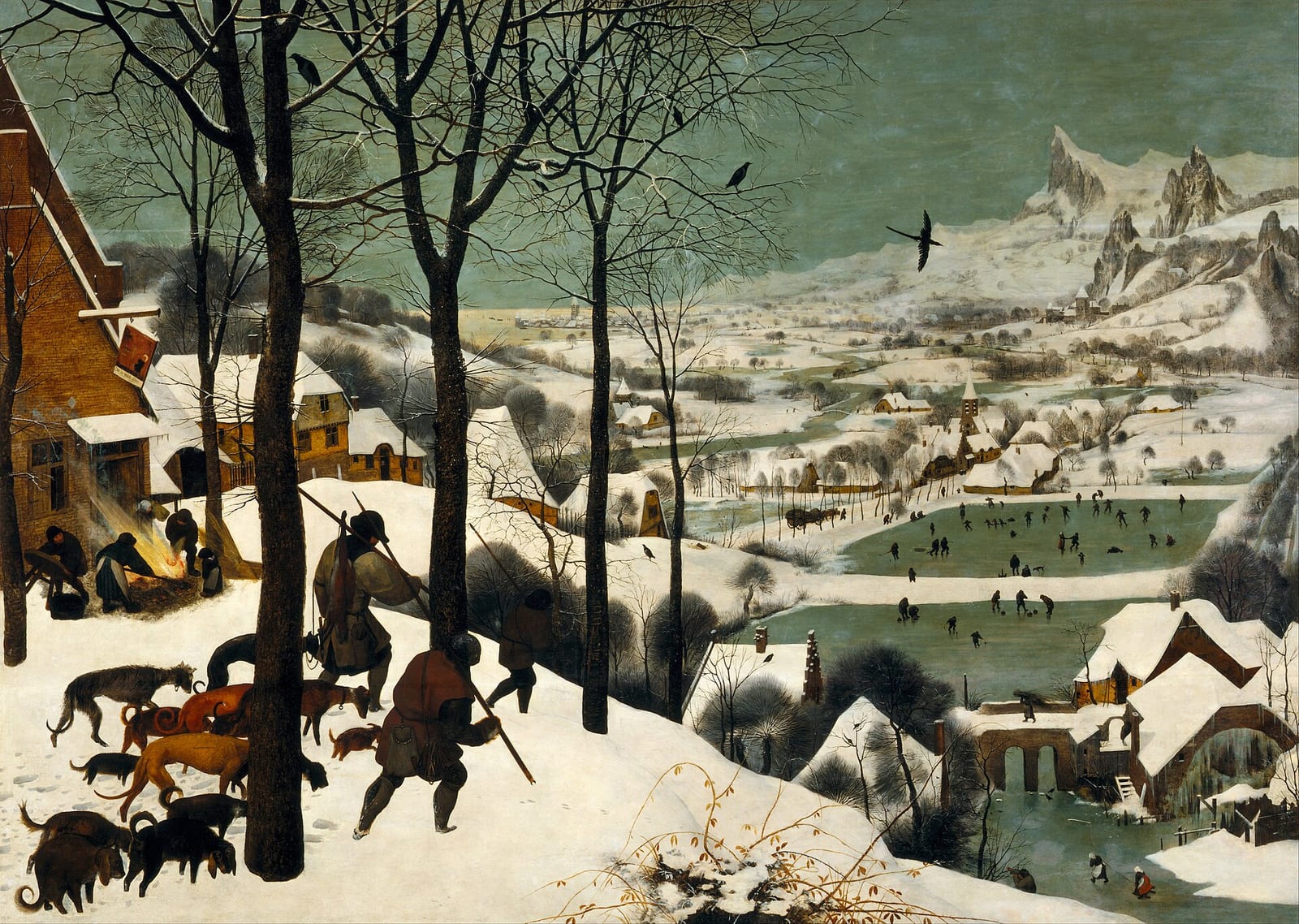 ピーテル・ブリューゲル《雪中の狩人》1565年