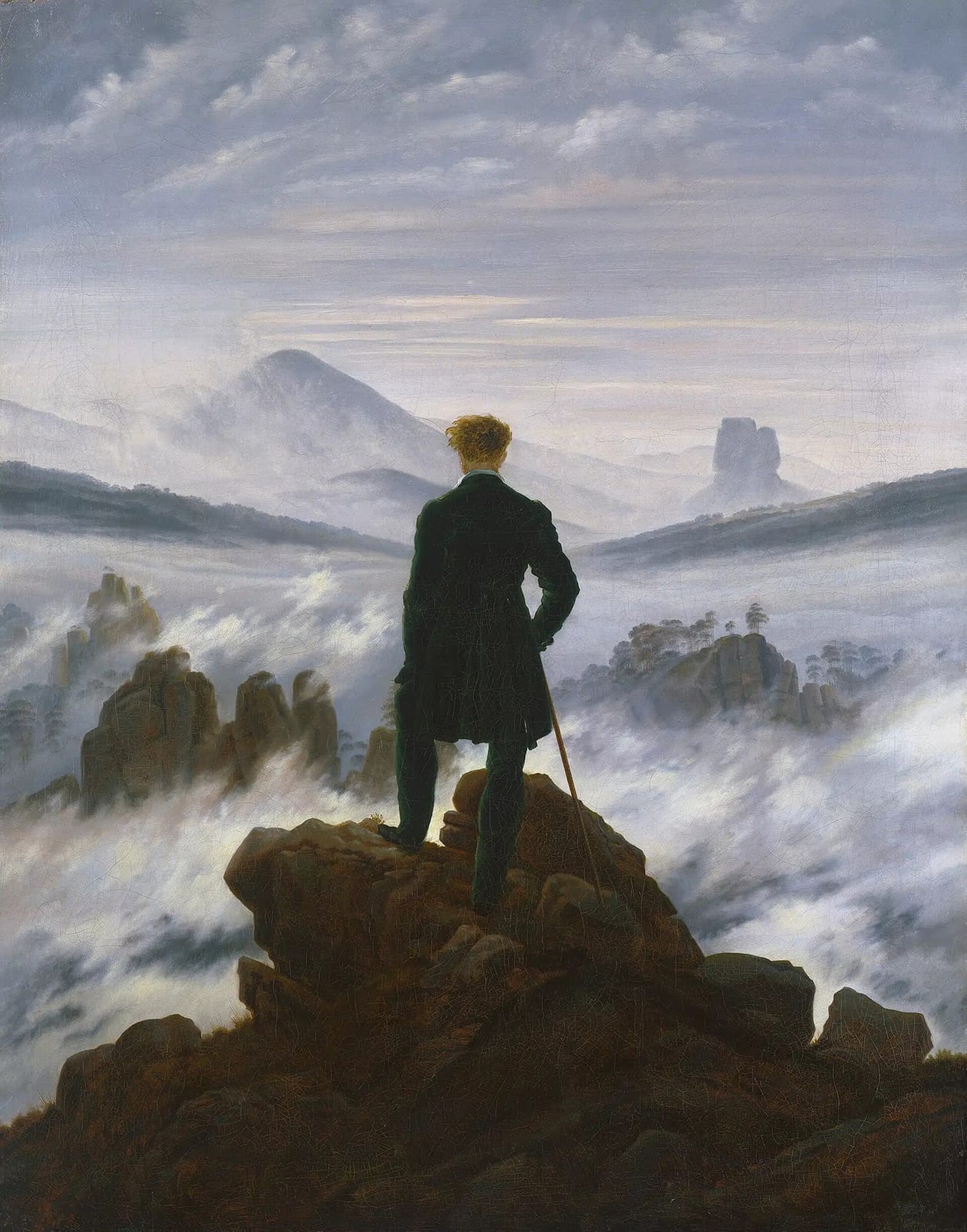 カスパー・ダーヴィト・フリードリヒ《雲海の上の旅人》1818年