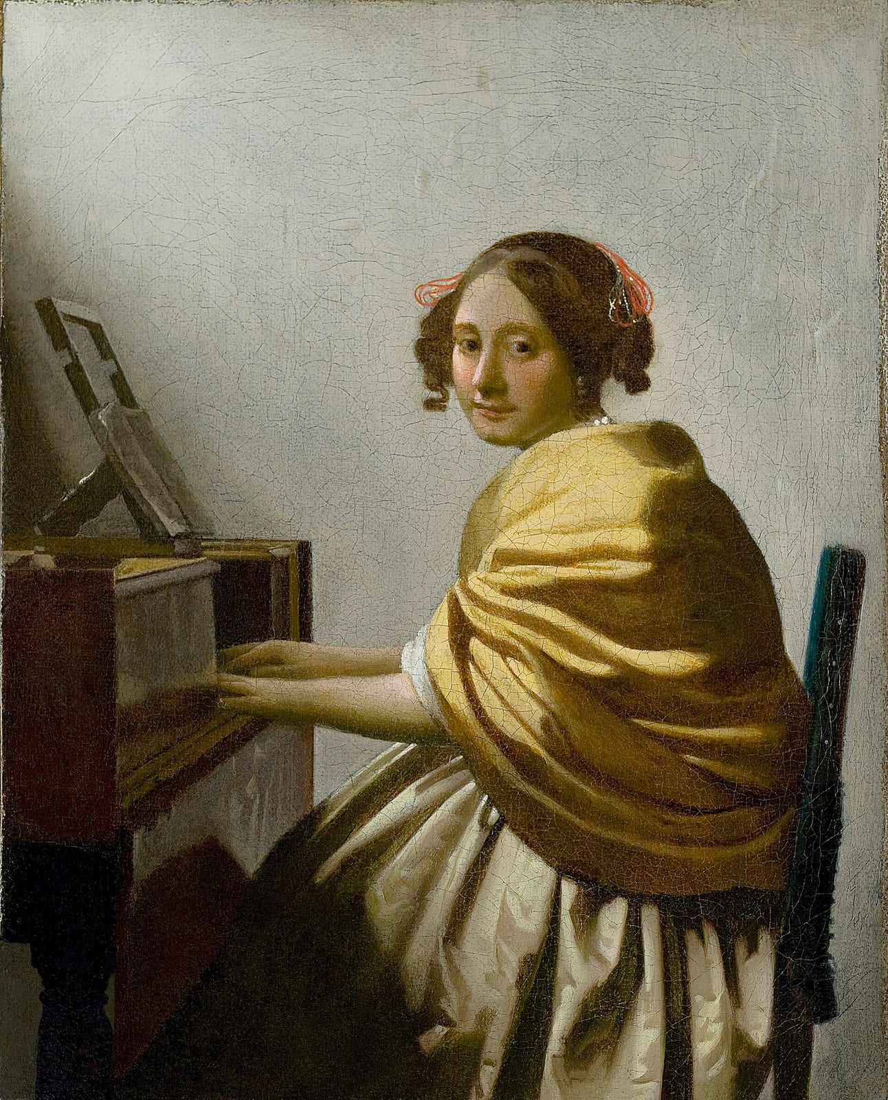 ヨハネス・フェルメール《ヴァージナルの前に座る若い女》1670〜1675年