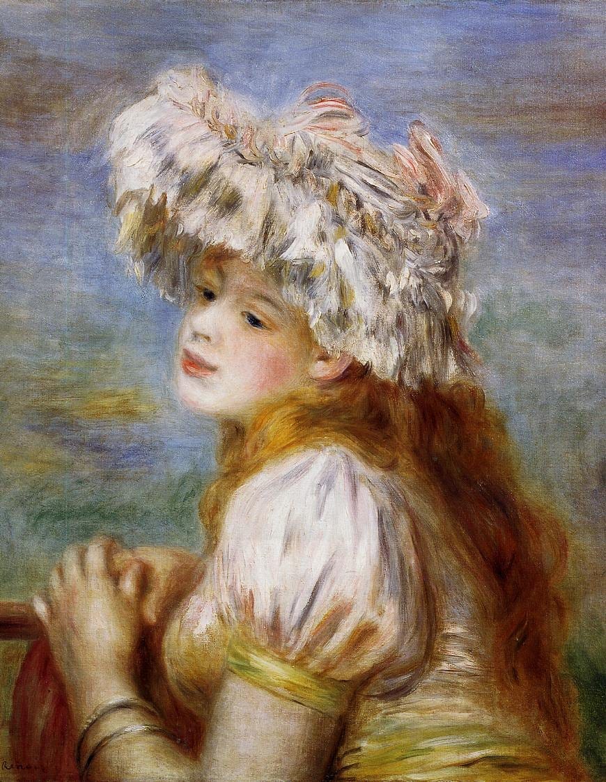 ピエール=オーギュスト・ルノワール《レースの帽子の少女》1891年