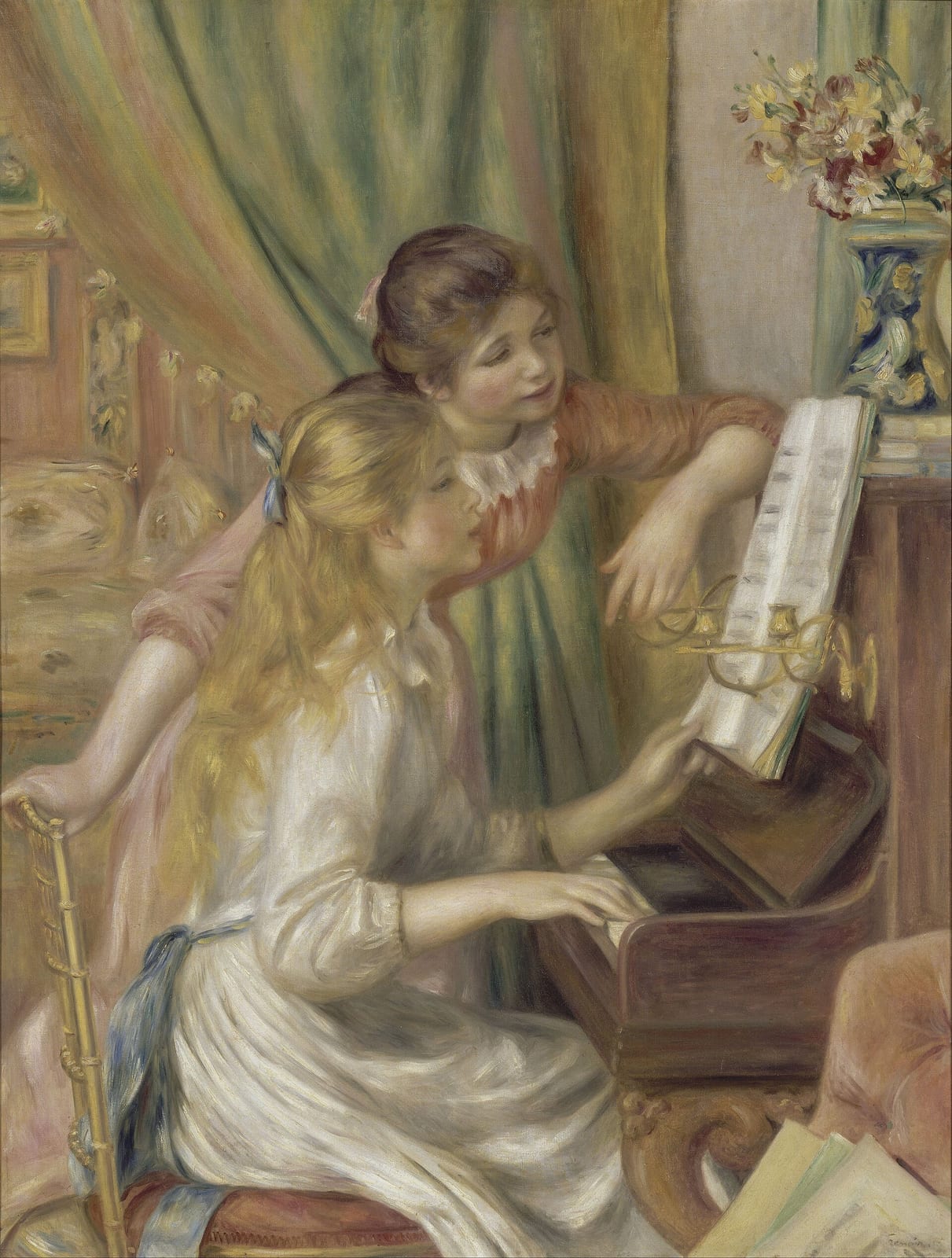 ピエール＝オーギュスト・ルノワール《ピアノに寄る少女たち》1892年