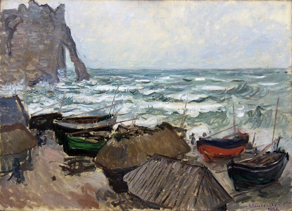 クロード・モネ《エトルタの浜辺の漁船》1884年