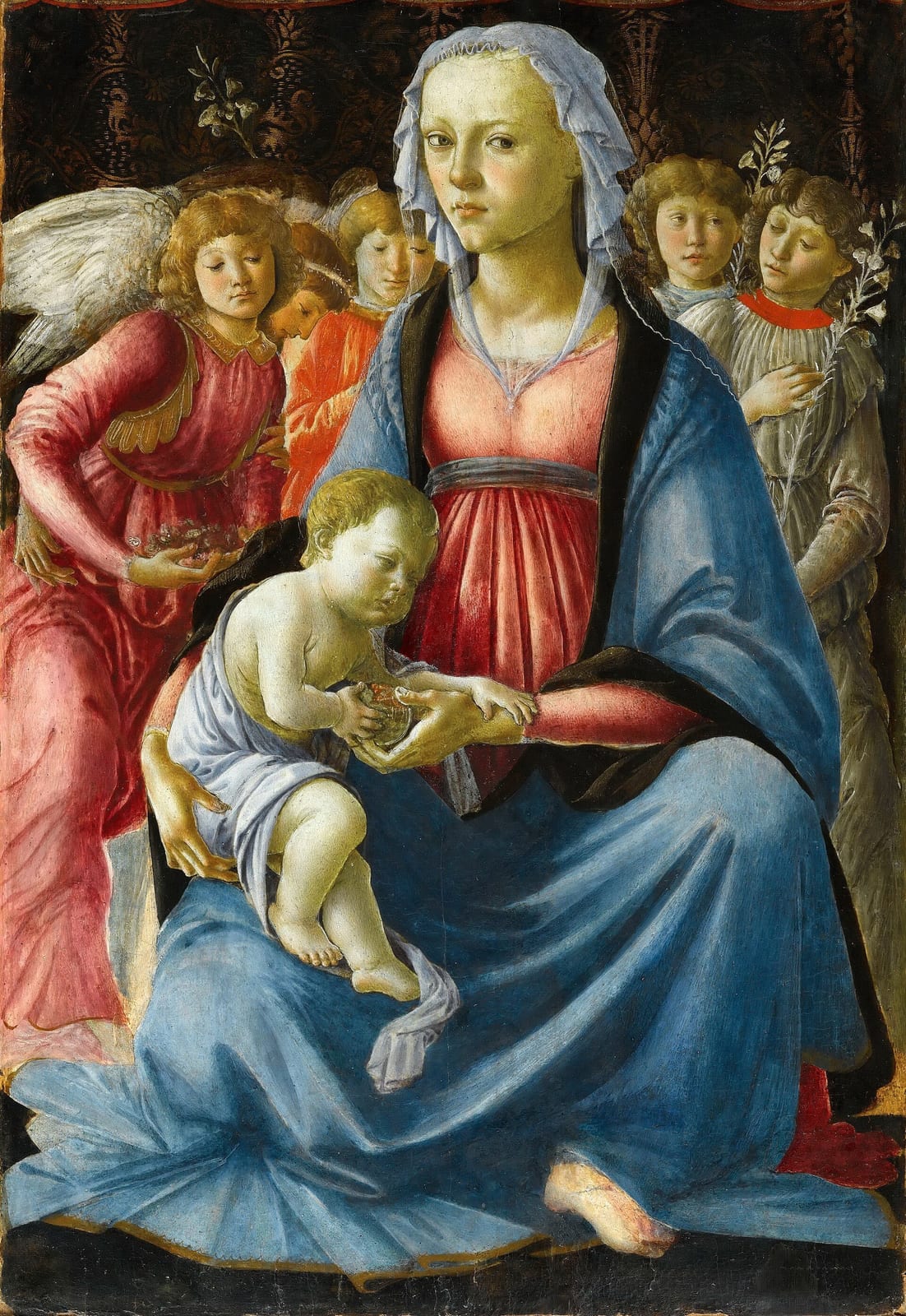 サンドロ・ボッティチェッリ《5人の天使に囲まれる聖母子》1470年頃