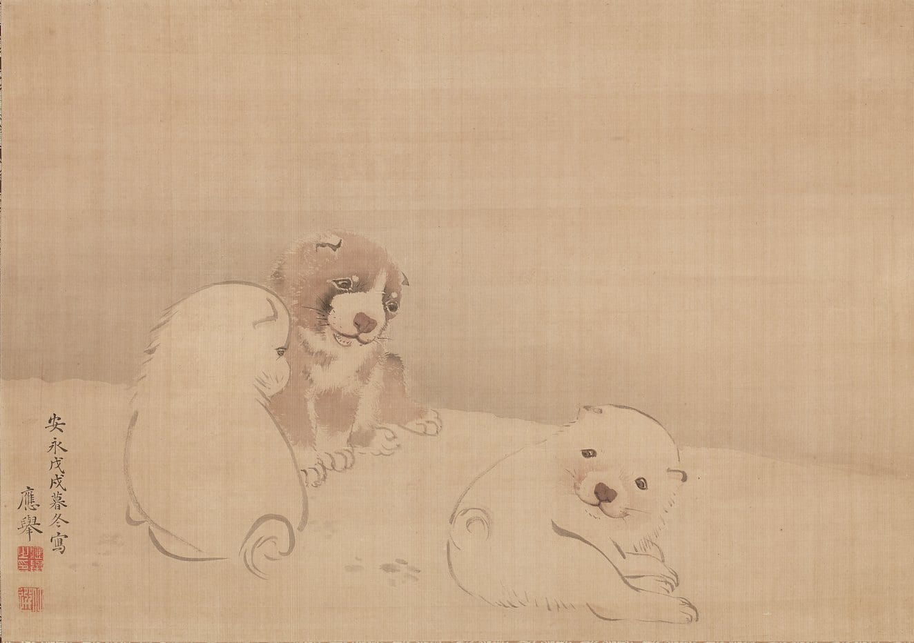 円山応挙《狗子図》1778年(安永7年)