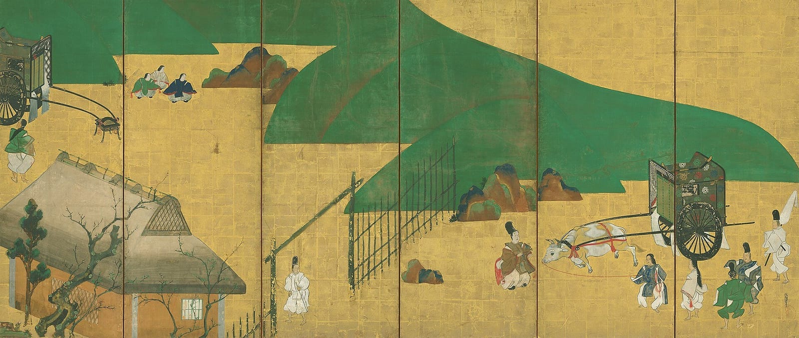 俵屋宗達《源氏物語関屋澪標図屏風》1631年(寛永8年)