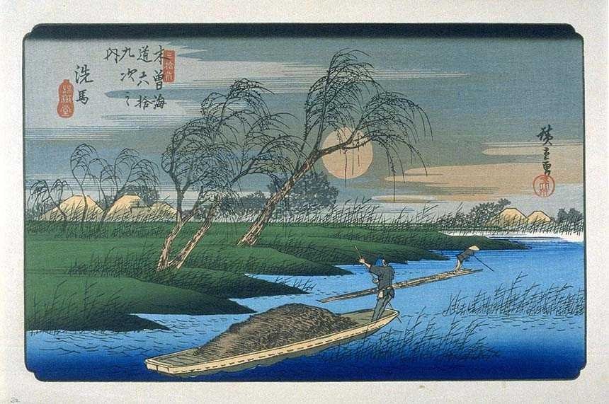 歌川広重《木曽海道六拾九次之内 洗馬》1835〜1838年頃(天保6〜9年頃)