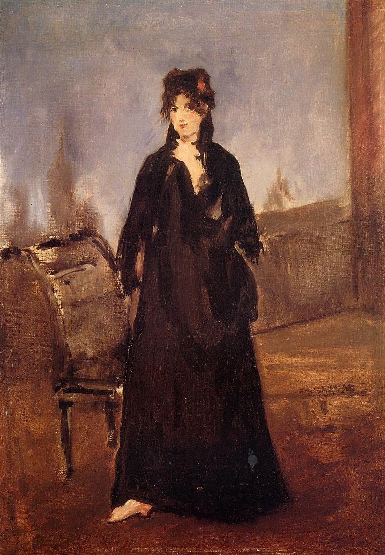 エドゥアール・マネ《バラ色のくつ(ベルト・モリゾ)》1872年