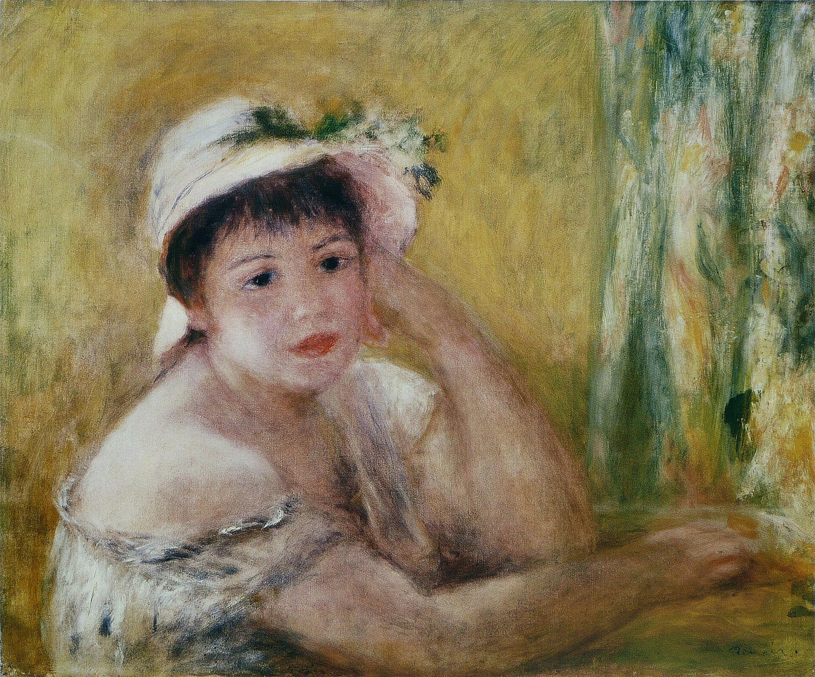 ピエール=オーギュスト・ルノワール《麦わら帽子を被った女》1880年